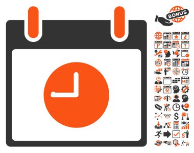 Saat takvim gün düz vektör simgesi Bonus ile