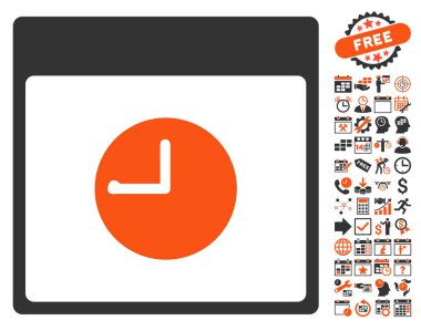 Saat takvim sayfa düz vektör simgesi Bonus ile