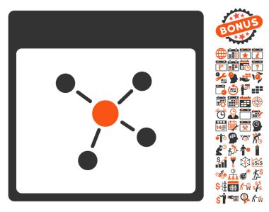 Bağlantıları ile Bonus sayfa düz vektör simge takvim