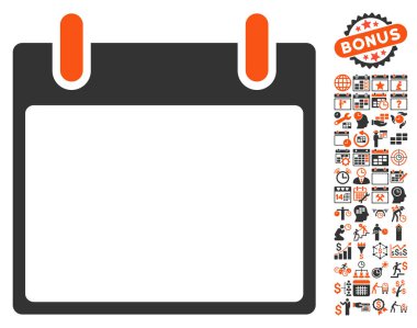 Boş Takvim yaprak düz vektör simge Bonus ile