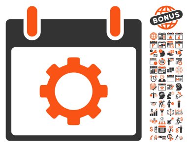 Vites seçenekleri takvim gün düz vektör simgesi Bonus ile