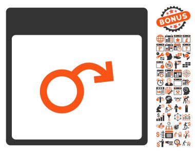 İktidarsızlık takvim sayfa düz vektör simge Bonus ile