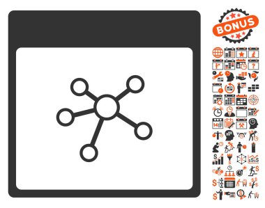 Linkler sayfa düz vektör simge Bonus ile takvim