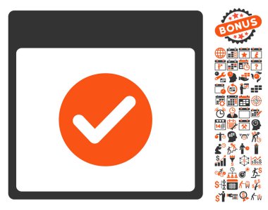 Ok takvim gün düz vektör simge Bonus ile