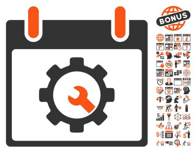 Seçenekleri araçlar takvim gün düz vektör simgesi Bonus ile