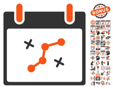 Yol puan Bonus ile gün düz vektör simge takvim