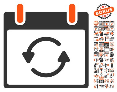 Takvim gün düz vektör simge Bonus ile yenileme