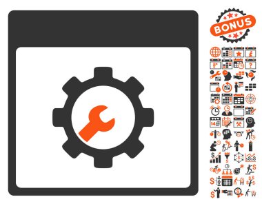 Araçlar takvim sayfa düz vektör simgesi Bonus ile kurulum