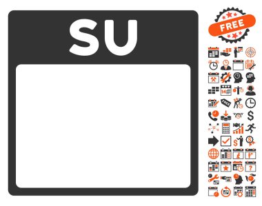 Pazar Bonus ile sayfa düz vektör simge takvim