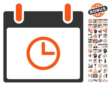 Saat takvim gün düz vektör simge Bonus ile