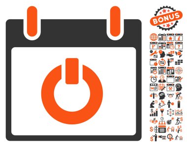 Takvim gün düz vektör simge Bonus ile açın