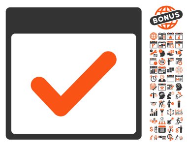 Geçerli gün takvim sayfa düz vektör simge Bonus ile