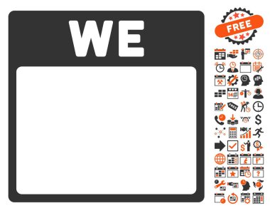 Çarşamba ile Bonus sayfa düz vektör simge takvim