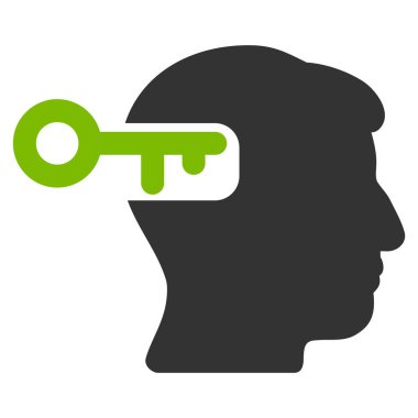 Akıl anahtar düz simgesi