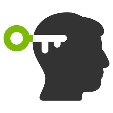 Zihin anahtar düz simgesi