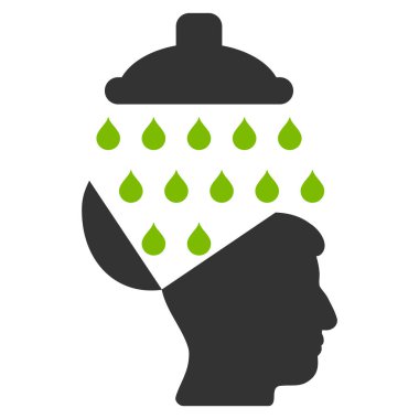 Açık beyin duş düz simgesi