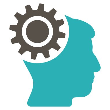 Beyin vites düz simgesi