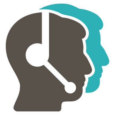 Çağrı merkezi operatörleri düz simgesi