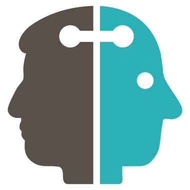 Çift kafa bağlantı düz simgesi