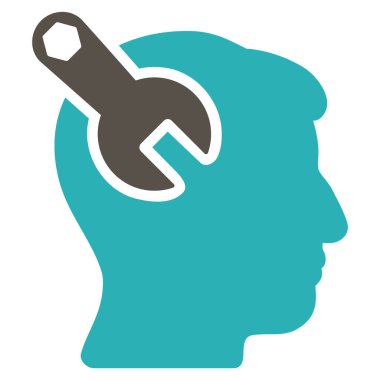 Kafa Nöroloji anahtar düz simgesine