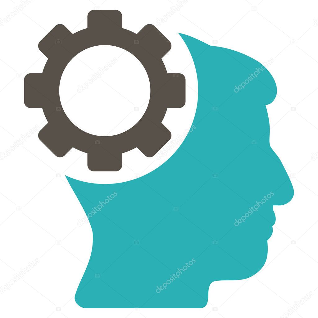 Brain Gear Flat Icon