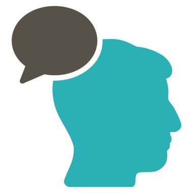 Kişi fikir düz simgesi