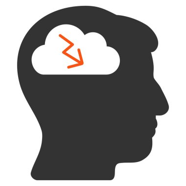 beyin fırtınası düz simgesi