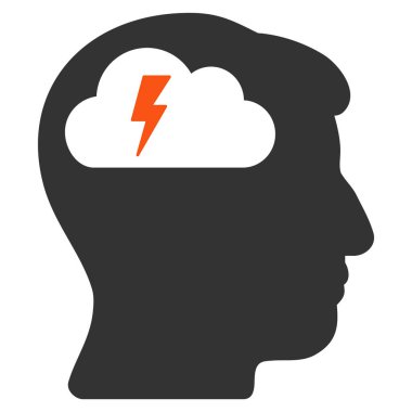 beyin fırtınası düz simgesi