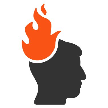 Ateş baş simge düz