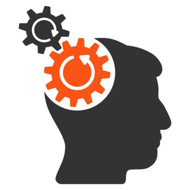 Kafa SMM döndürme düz simgesi