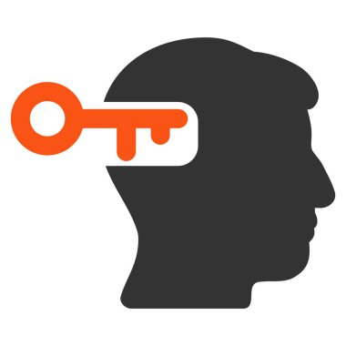 Akıl anahtar düz simgesi