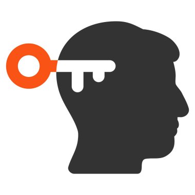 Zihin anahtar düz simgesi