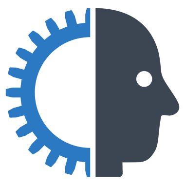 Cyborg kafa düz simgesi