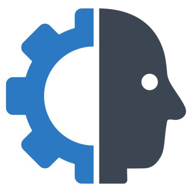 Cyborg kafa düz simgesi