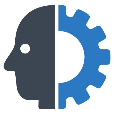 Cyborg kafa düz simgesi