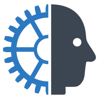 Cyborg kafa düz simgesi