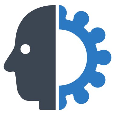 Cyborg kafa düz simgesi