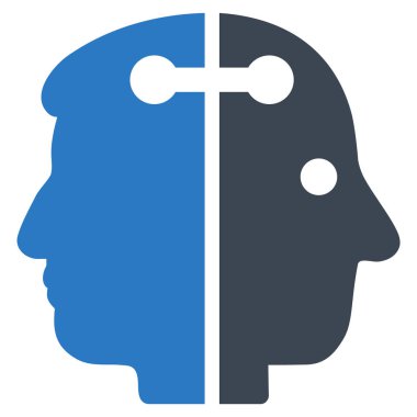 Çift kafa bağlantı düz simgesi