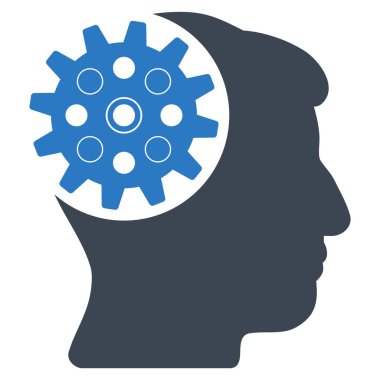 Kafa dişli düz simgesi