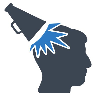 Megafon etkisi kafa düz simgesi