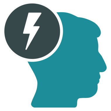 Beyin elektrik düz simgesi