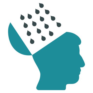 Beyin duş düz simgesi