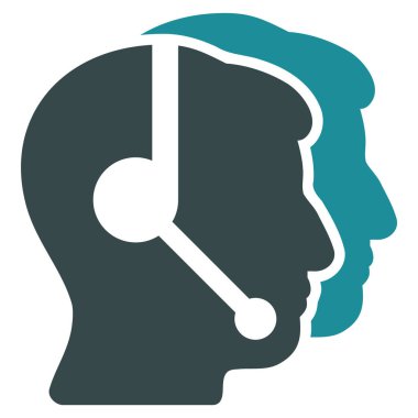 Çağrı merkezi operatörleri düz simgesi