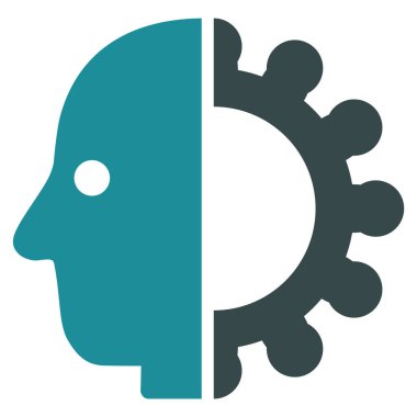 Cyborg kafa düz simgesi