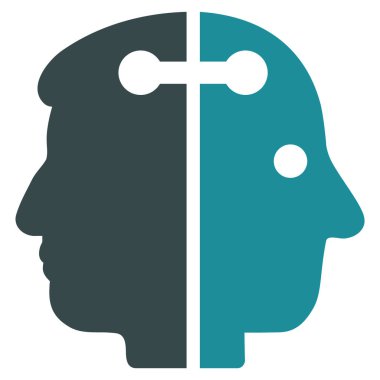 Çift kafa bağlantı düz simgesi