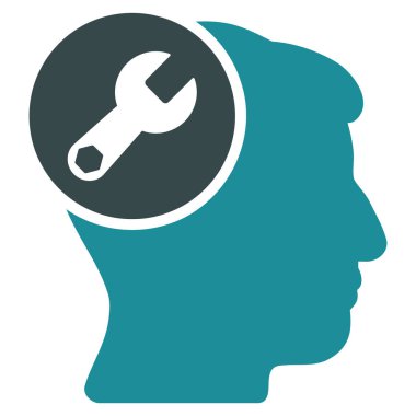 Baş anahtar onarım düz simgesine