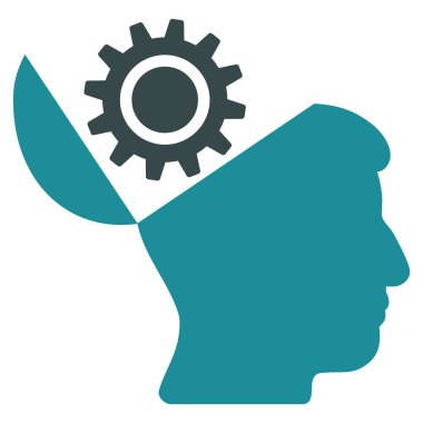 Açık kafa dişli düz simgesi