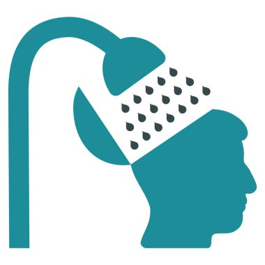 Açık fikirli duş düz simgesi