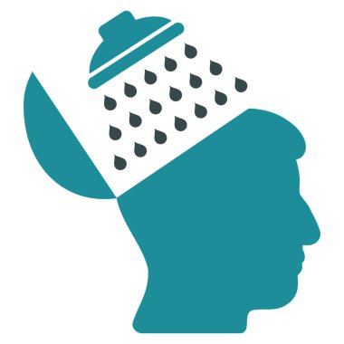 Propaganda beyin duş düz simgesi