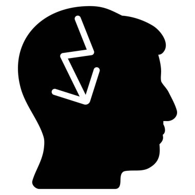 Beyin elektrik Strike düz simgesini